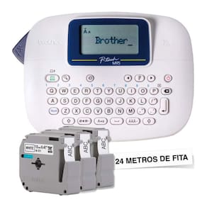Rotulador Eletrônico Brother PT-M95 Branco - Acompanha 3 Fitas de 12mm - Para Fitas M Não Laminadas
