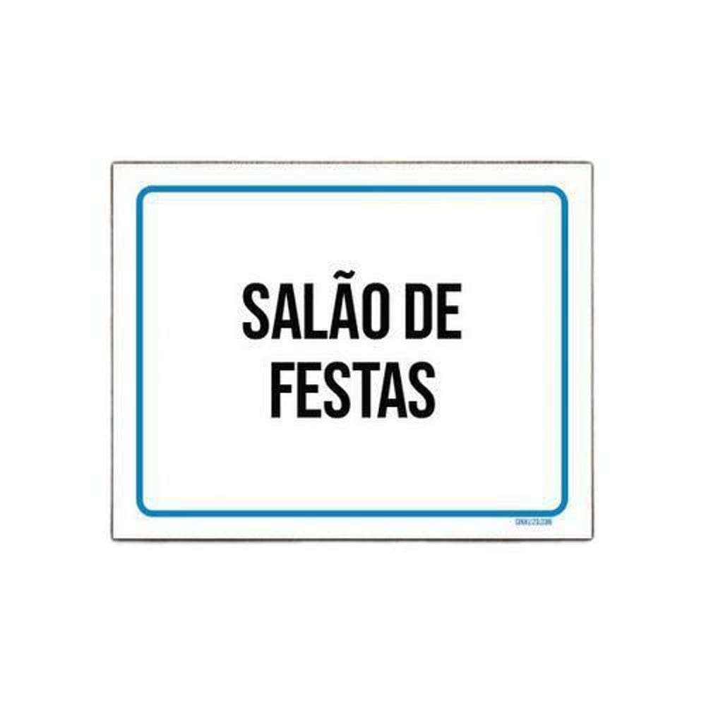 Kit 3 Placas Ambiente Sinalização Setor Salão De Festas