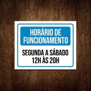 Kit 5 Placas De Sinalização - Horário Funcionamento