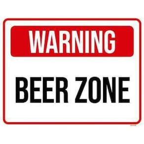 Kit 5 Placas Decorativa - Warning Beer Zone