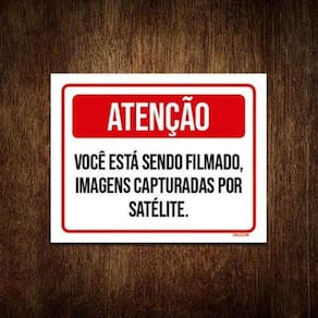 Placa Atenção Você Está Sendo Filmado Imagens 18x23cm 3un