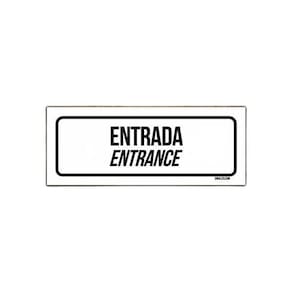 Placa De Sinalização Setor - Entrada Entrance 23X9