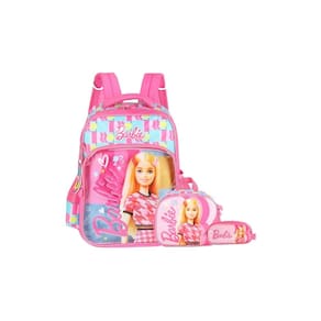 Kit Escolar Mochila Costas+Lancheira+Estojo Barbie - Pink