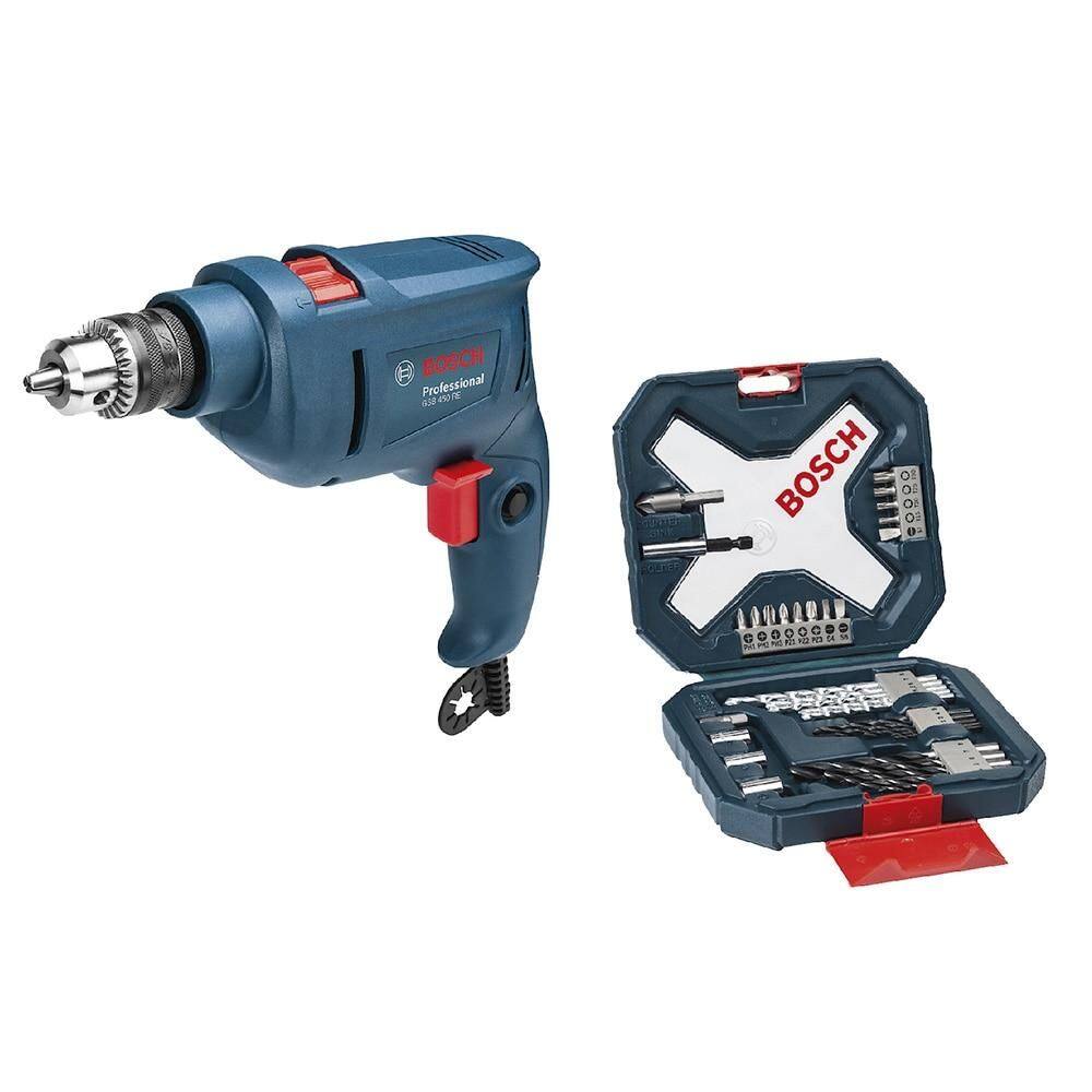 Furadeira Bosch 450W de Impacto GSB450 RE com Maleta de Acessórios