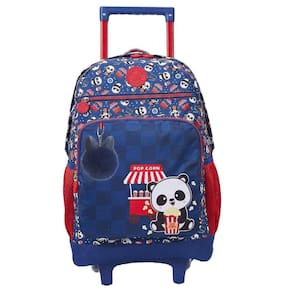 Mochila de Rodinhas Xeryus 16 College Panda Pipoca Azul