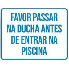 Kit 3 Placas Favor Passar Ducha Antes Entrar Piscina
