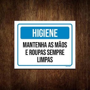 Kit 10 Placas Higiene Mantenha Mãos E Roupas Limpas
