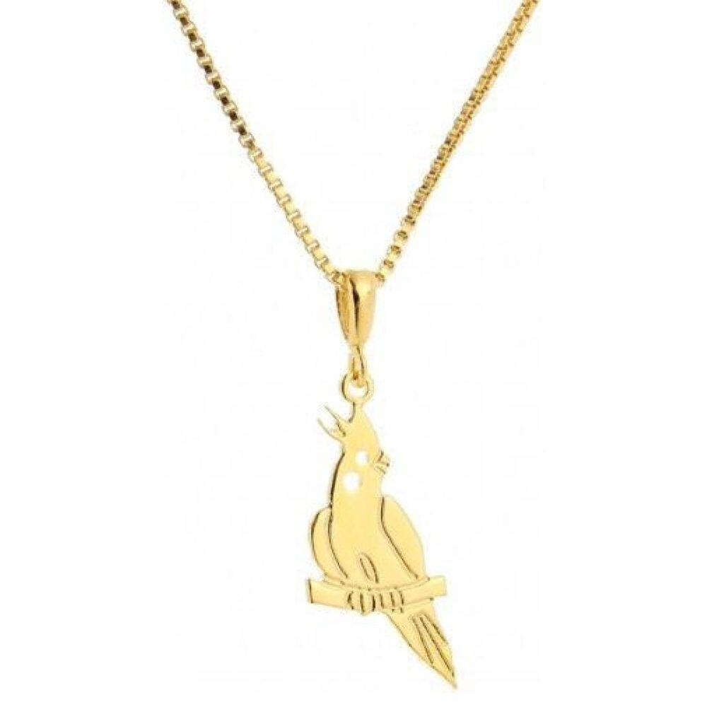 Gargantilha Pingente Calopsita Banhado A Ouro 18K
