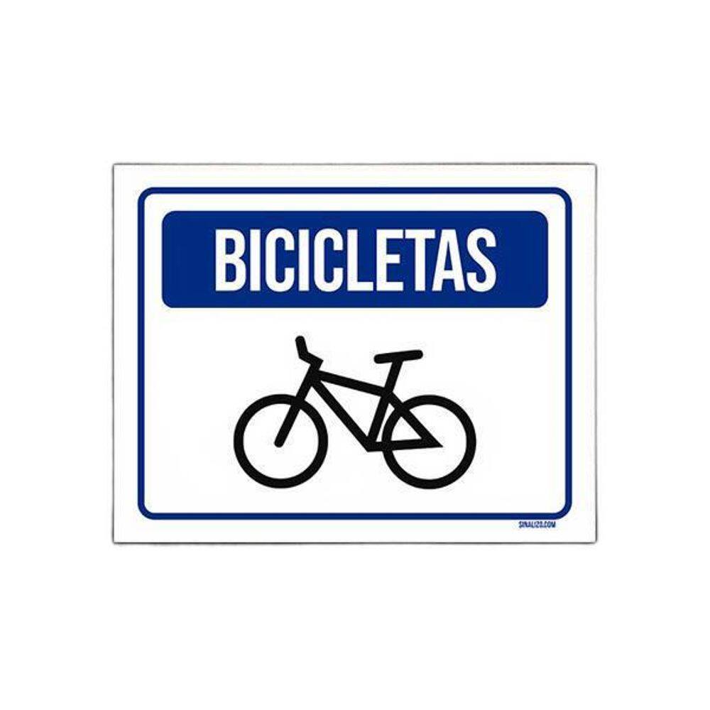Placa De Sinalização Entrada Estacionamento Bicicletas 27X35