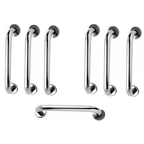Barra de Apoio 40cm Kit 7 Unidades Alço Inox Suporte Idoso Gestante Cadeirante Criança Corrimao Escada Banheiro Box Segurança Acessibilidade