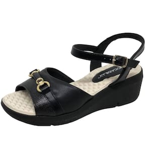 Sandalia Anabela Média Feminina Casual Conforto Piccadily