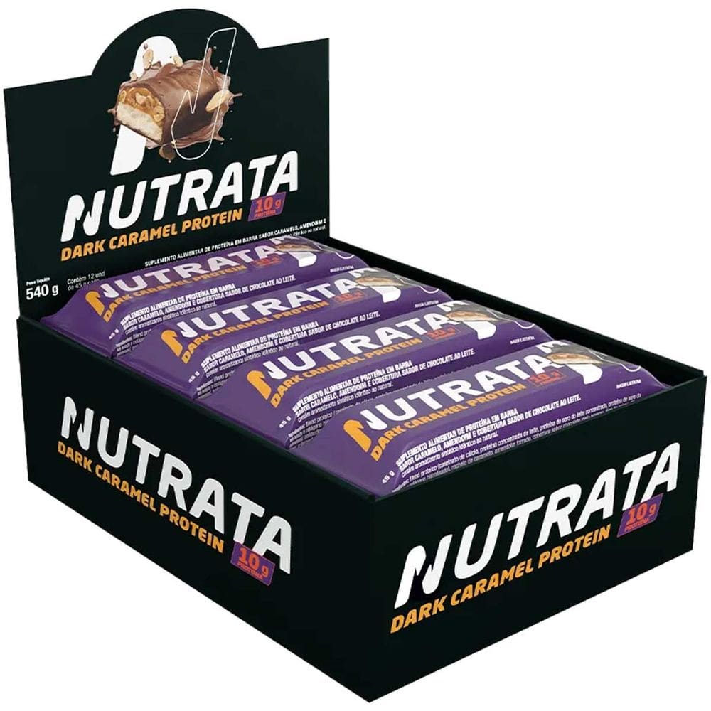 Nutrata Dark Caramel Protein Display 12 Barra de Proteína