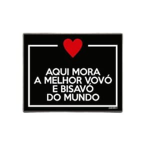 Placa Aqui Mora Melhor Vovó E Bisavó Do Mundo 18x23cm 10un