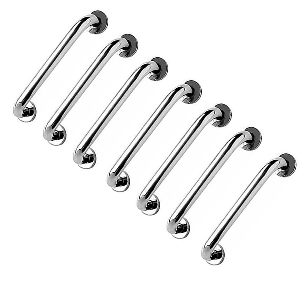 Barra de Apoio 40cm Alça Inox Kit 7 Unidades Idoso Gestante Cadeirante Banheiro Box Casa Segurança Suporte Corrimao Acessibilidade