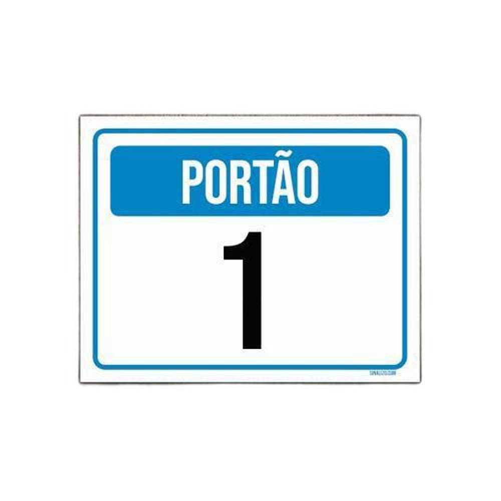 Placa Sinalização Identificação Portão 1 18x23cm 10un