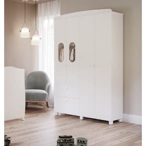 Guarda Roupa para Bebês 4 Portas 2 Gavetas Happy
