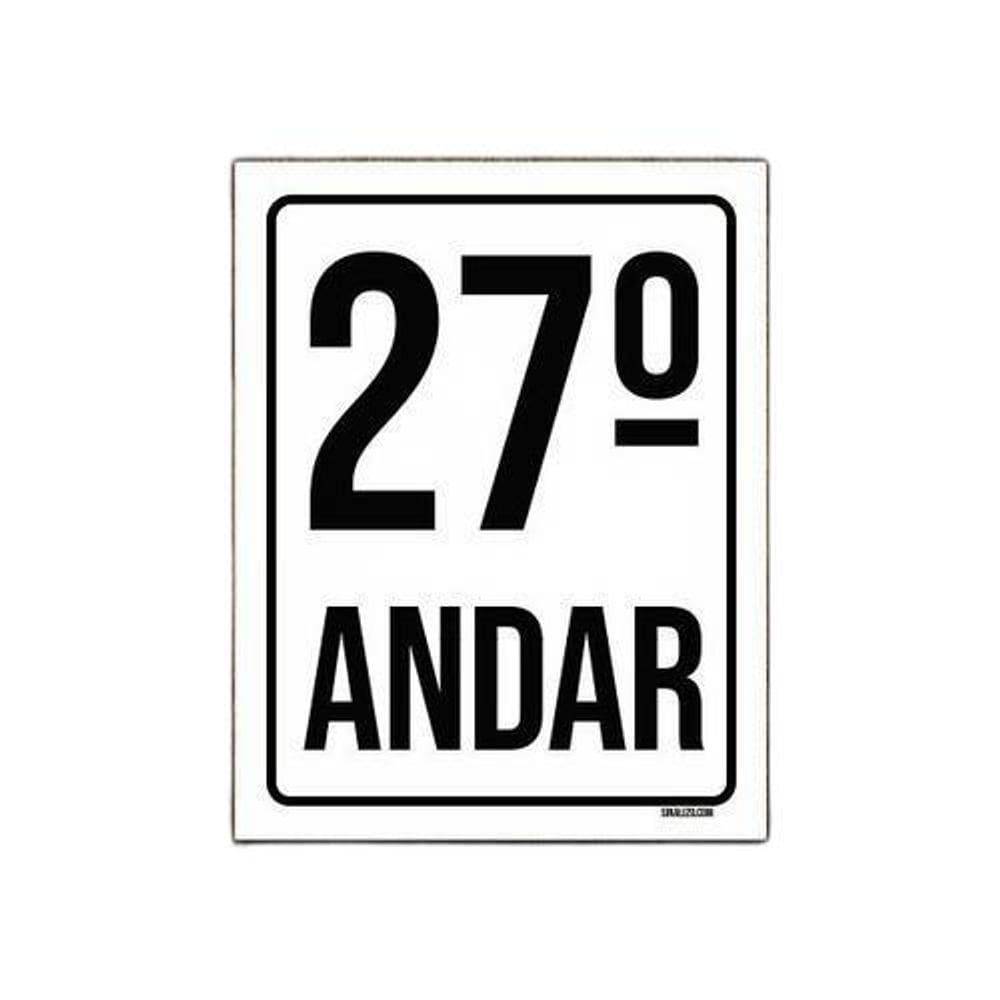 Kit 5 Placas Sinalização Ambiente Identificação 27º Andar