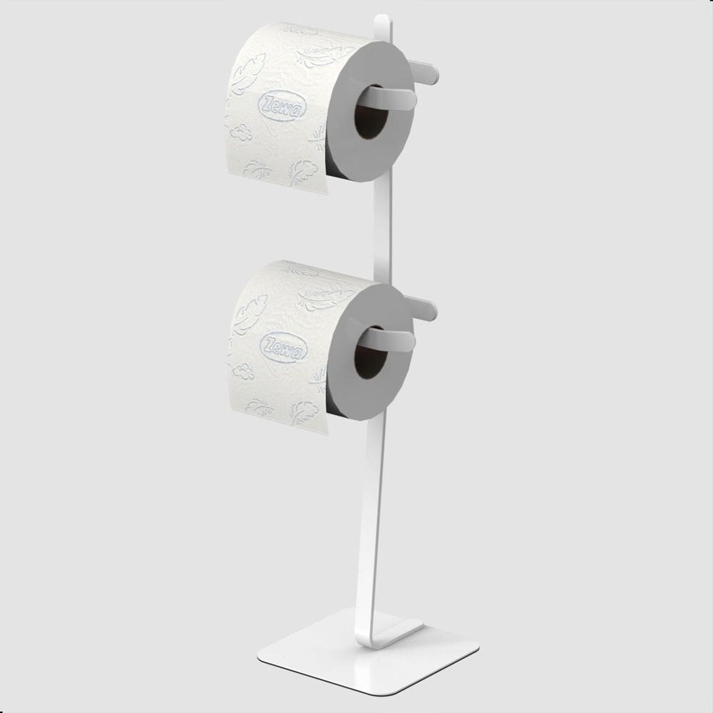 Suporte para Papel Higiênico de Chão Duplo Oslo Branco 50cm