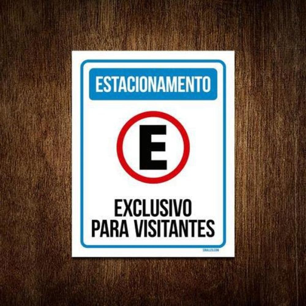 Placa Estacionamento Exclusivo Visitantes 18x23 10un