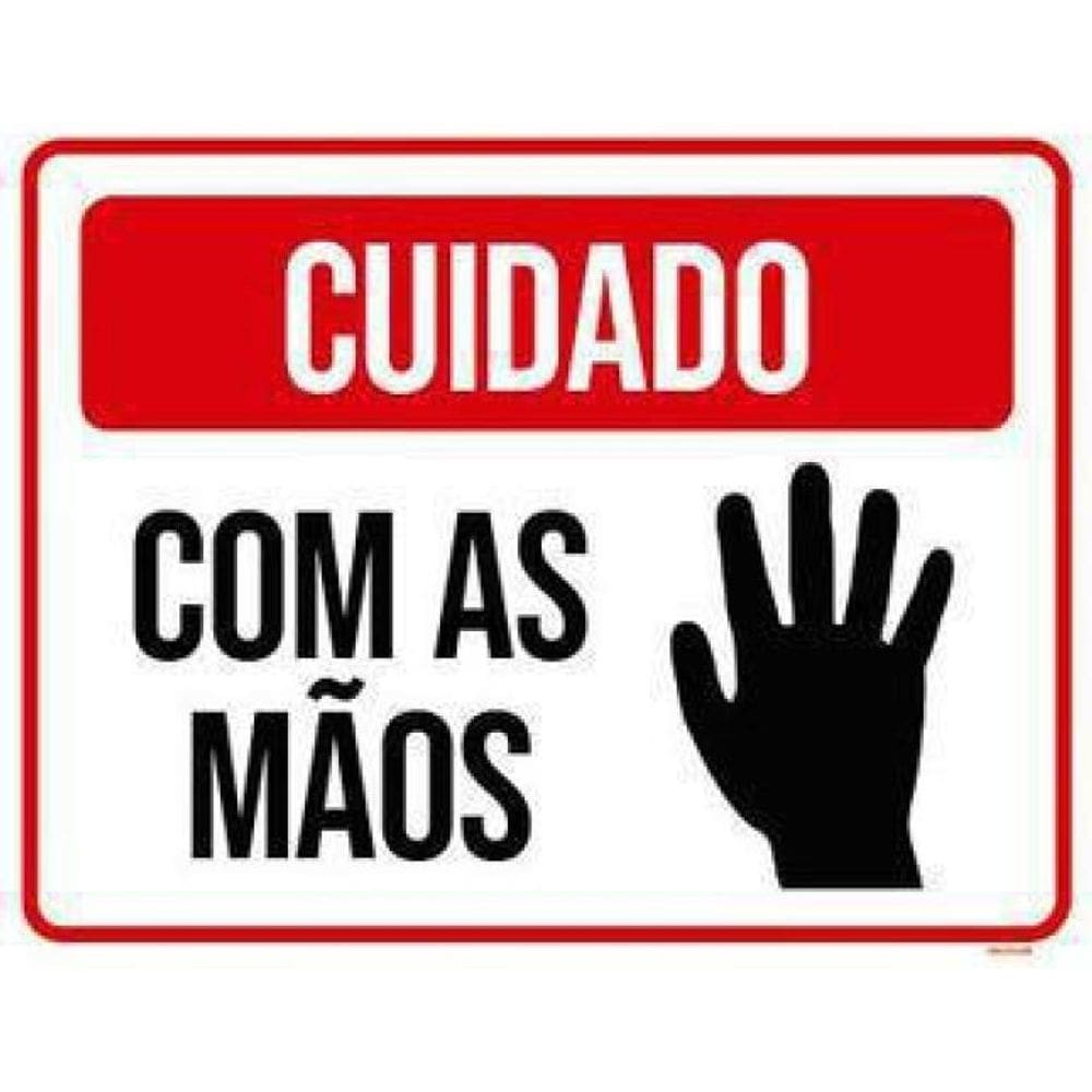 Kit 3 Placas Cuidado Com As Mãos