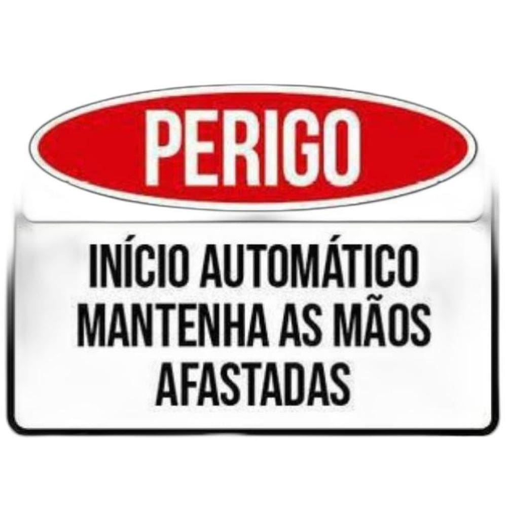 Kit 5 Placas Perigo Início Automático Mãos Afastadas