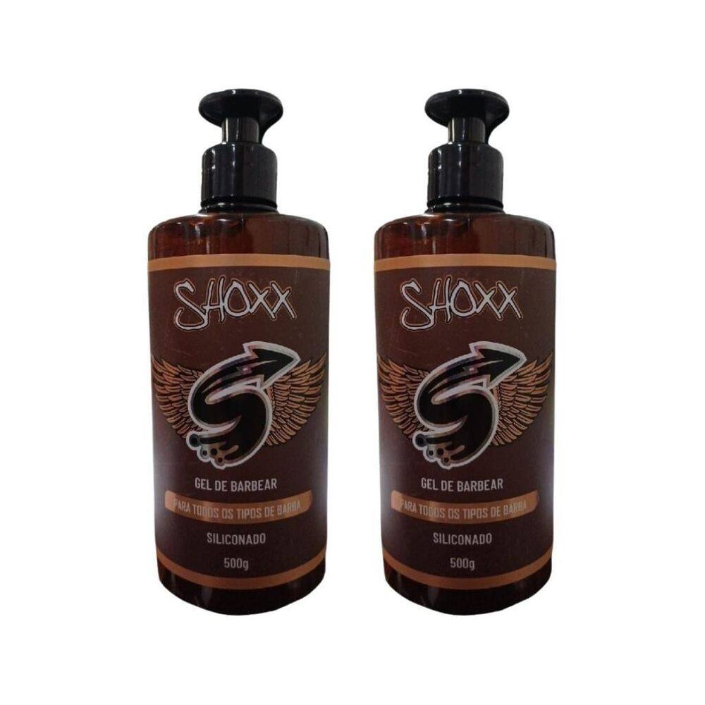 Gel De Barbear Shoxx 500G Siliconado - Kit Com 2Un