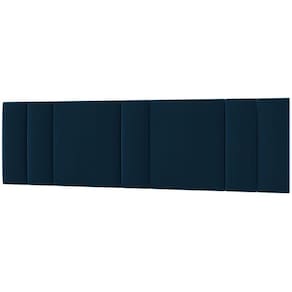 Cabeceira Estofada Iluminação Led Cama Casal King Size 200cm veludo Azul Marinho