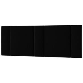 Cabeceira Estofada Iluminação Led Stella Queen Size 160 Cm veludo Preto