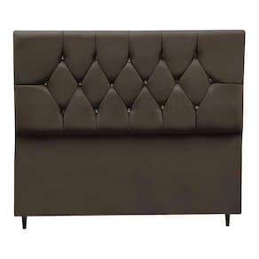 Cabeceira Cama Box Solteiro 90 Cm Geovana Suede marrom
