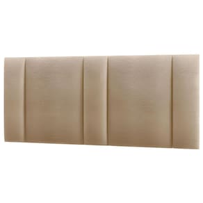 Cabeceira Estofada Cama Casal Queen Size Led Moderna 160 Cm veludo Bege