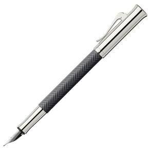 Caneta Tinteiro Graf Von Faber-Castell Guilloche Preta 18K