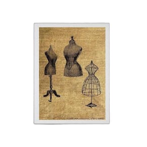Quadro Modelos Manequim De Costura 45X34Cm Moldura Branca