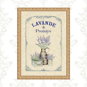Quadro Moldura Dourada Lavanda Provençal 33X24Cm
