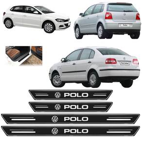 Soleira De Porta Platinum Polo Hatch Sedan 2003 A 2025 Preto