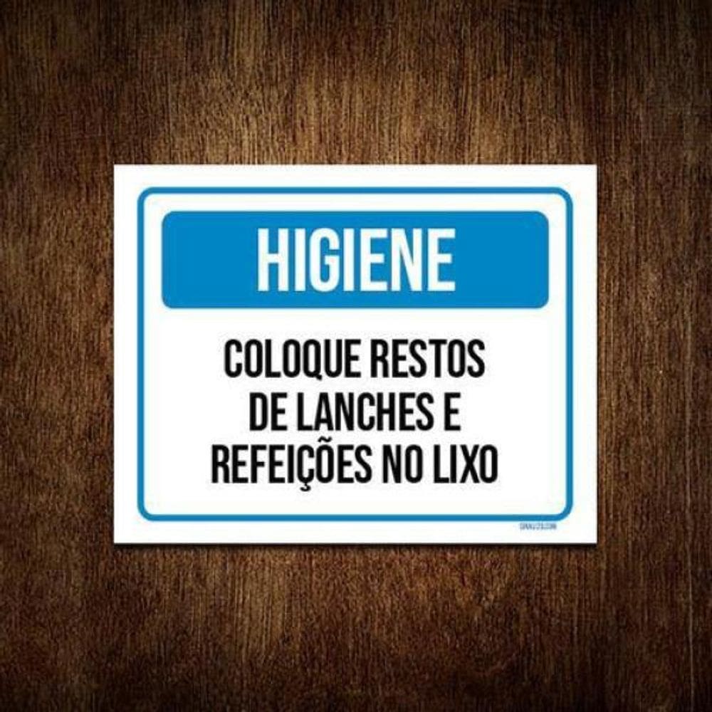 Kit 10 Placas Higiene Coloque Resto Lanches Lixo