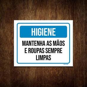 Kit 3 Placas Higiene Mantenha Mãos E Roupas Limpas