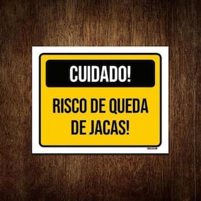Kit 3 Placa Amarela - Cuidado Risco Queda De Jacas