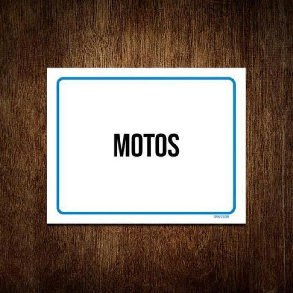Kit 3 Placas Ambiente Sinalização Setor Motos
