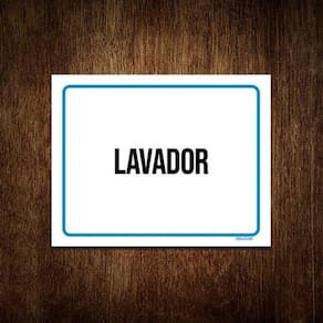 Kit 10 Placas Sinalização Ambiente Lavador