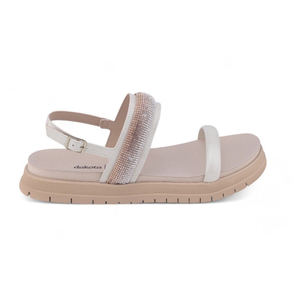 Sandália Flatform Feminina Dakota Y7721 com brilhos Strass