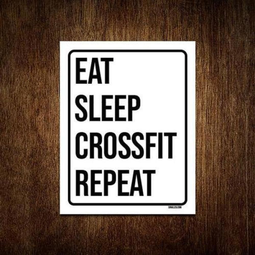 Kit 10 Placas Decorativa Eat Sleep Crossfit Repeat