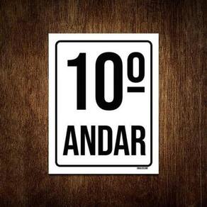 Kit 10 Placas Sinalização Ambiente Identificação 10º Andar