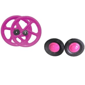 Par De Aros 16 Nylon Infantil+ Roda Lateral, Rosa.