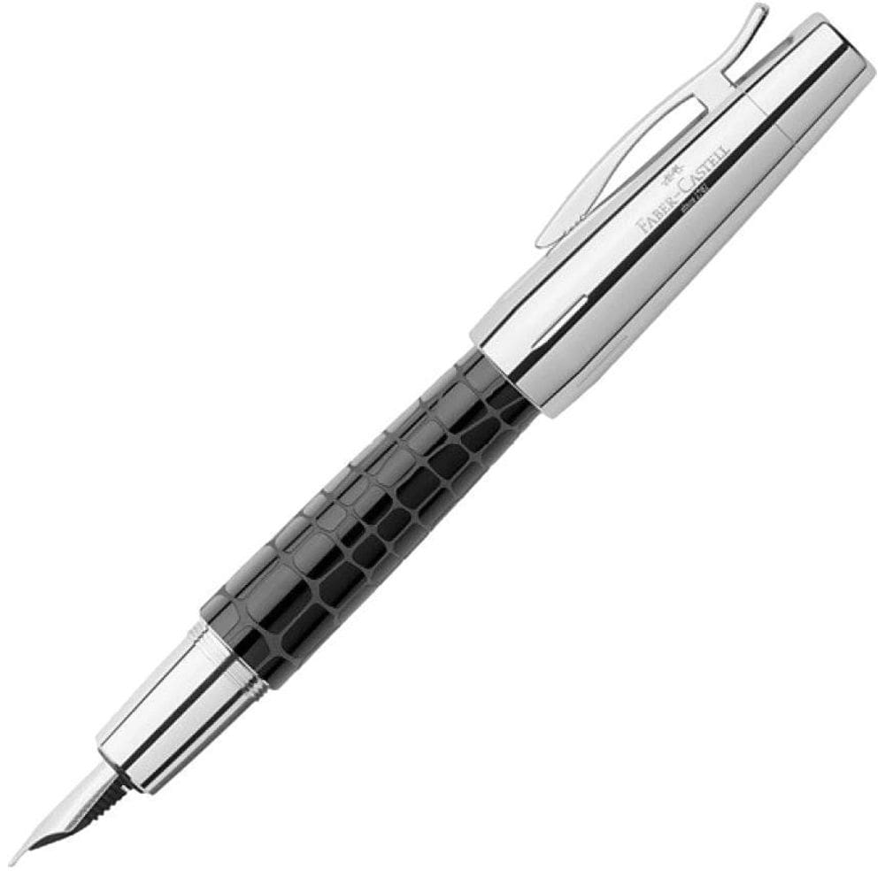 Caneta Tinteiro Faber-Castell E-Motion Croco Preta