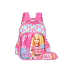 Kit Escolar Mochila Costas+Estojo Barbie - Pink
