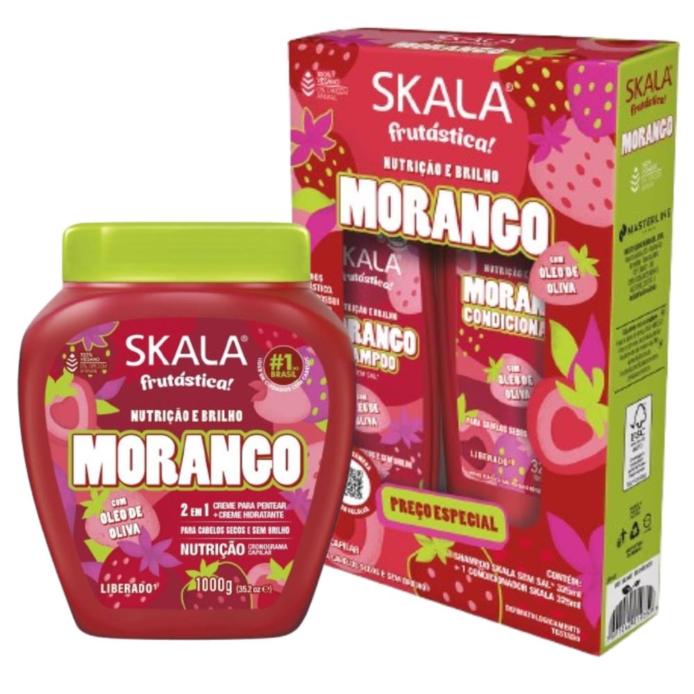 Kit Skala Frutástica Morango 3 Itens