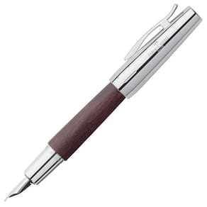 Caneta Tinteiro Faber-Castell E-Motion Chrome & Wood Marrom