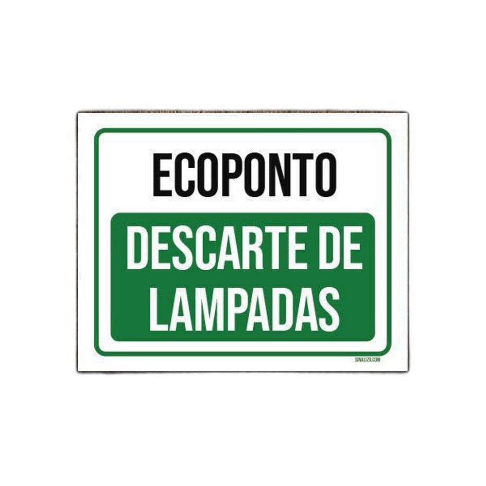 Placa Ecoponto Descarte De Lampadas 36X46