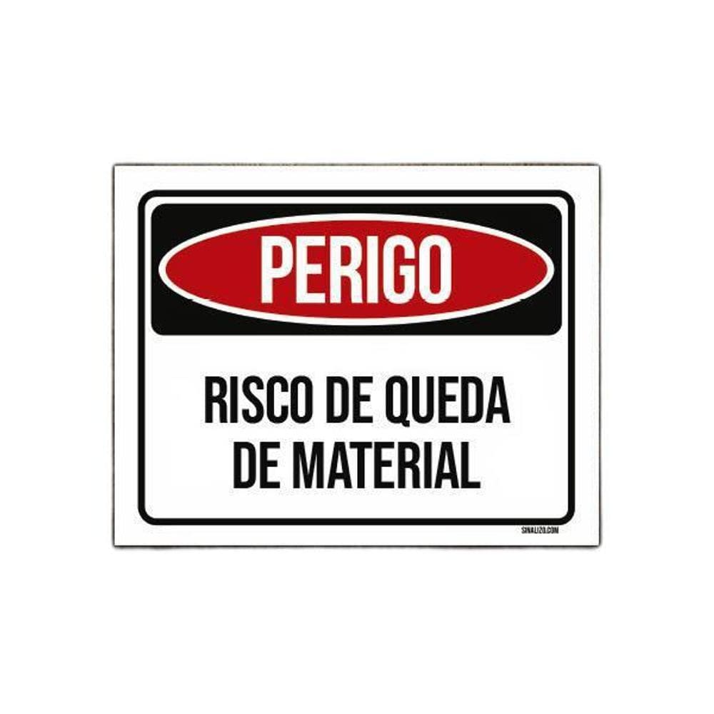Placa Perigo Risco De Quedade Material 18X23