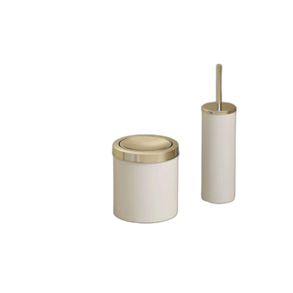 Kit Lixeira 4,6L + Escova Sanitária Unic Branco S Definicao